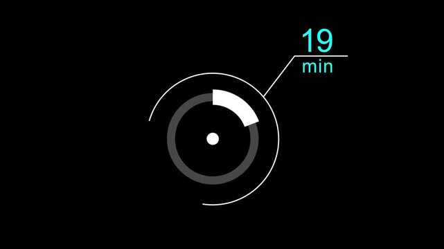 33 min clock loading icon animation. Digital and analog clock 33 minutes isolated on white background. and creating a stunning video.4k video.