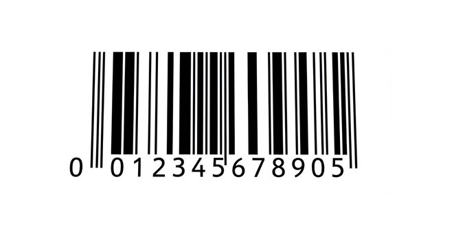 Standard retail barcode on white ready for scanning representing product identification with a black and white color scheme for commercial use
