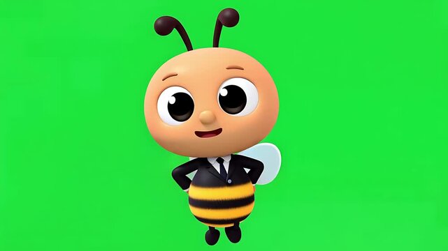 Happy Baby Bee Cartoon Character