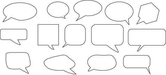 Fototapeta premium Various empty speech bubbles in different shapes and sizes isolated on transparent background