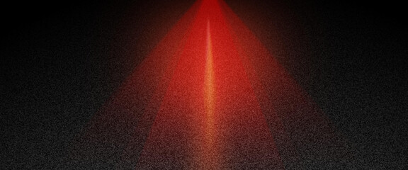 Red beam of light shining upwards from a textured dark background, creating a vibrant, glowing, and sparkling abstract pattern that suggests magic and energy © Vero Dibe