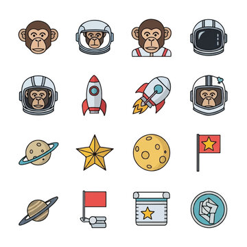 Monkey astronaut in space suit.