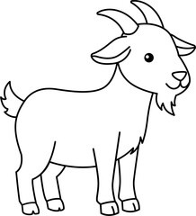 Obraz premium Eid al-Adha Coloring Page: Children and Animals near Mosque