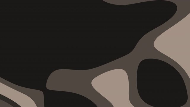 Abstract organic shapes in dark brown and beige tones creating a modern fluid pattern background for minimalist digital design and artistic wallpaper