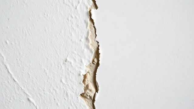 spackle. Close-up of a repaired wall showing texture difference between old and new patch. real-estate listings.