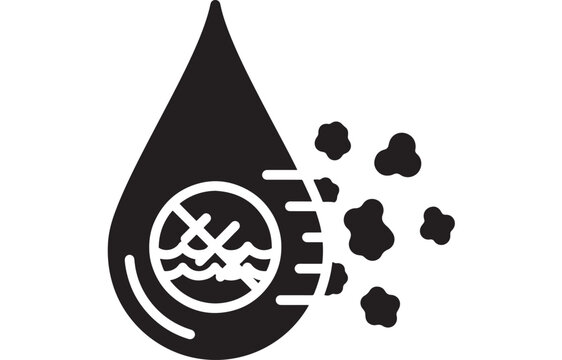Whisk icon with flowing drip lines and circular splash marks, black silhouette style for cooking branding and bakery menus