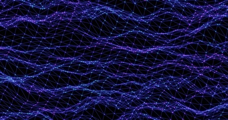 Naklejka premium Abstract colorful glowing wave. Cyber digital stylized line art background. 3D rendering.