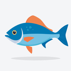 Obraz premium Blue and Orange Fish Illustration