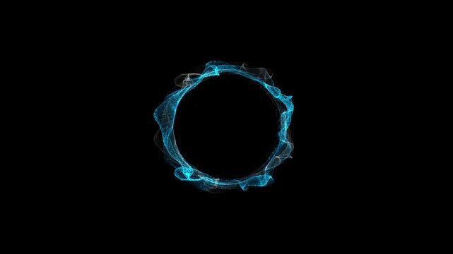 explosion shockwave effect and diverging waves background. Glowing particles. Overlay abstract cosmic explosion shockwave blue energy on black background Glowing space energy explosion
