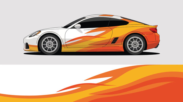 Corvette sports car in motion.