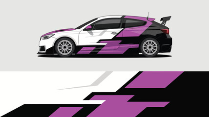 Purple and black car side view. © Gakih