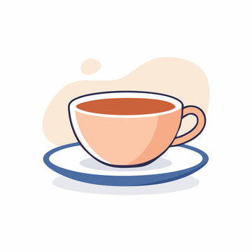 Illustration of a cup of tea on a saucer