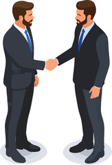 Fototapeta premium Adobe Illustrator Artwork of Isometric Corporate Partnership Illustration