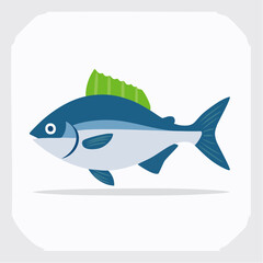 Obraz premium Stylized Blue Fish Illustration