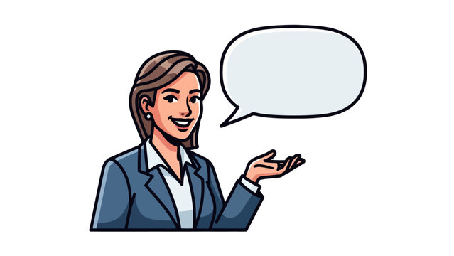 Businesswoman with Speech Bubble.