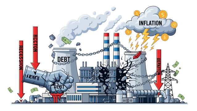 Economic Crisis Factory with Debt and Inflation.