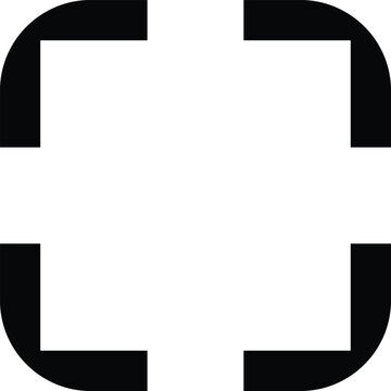 Black Square Brackets on White Background A Simple Graphic for Focus and Framing Concepts The image Geometric Frame Icon Square Outline with Corner Cutout