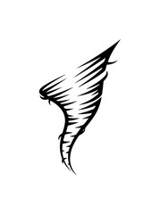 Fototapeta premium Bold Black Tornado Icon - Minimalist Vector Art