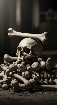 Skull and Bones Still Life - A Macabre Composition.