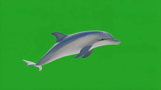 A 3D animated dolphin swimming in water environment