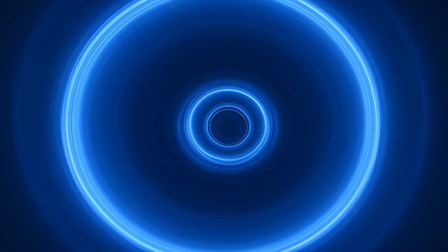 Circular concentric cycle elegance business blue light abstract pattern ring design with blue glow and futuristic motion on dark background, SEO friendly abstract ring effect