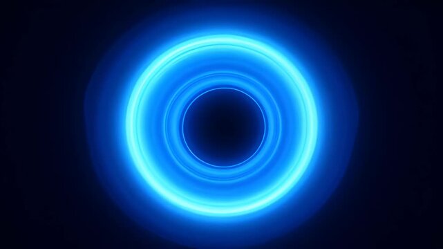 Elegant business circular concentric cycle blue glowing ring abstract background with neon circular concentric cycle elegance business glow abstract blue ring dark background modern digital design