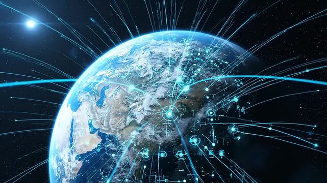 Global Digital Network Connection Concept Animation.