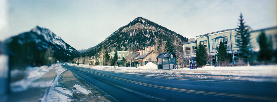 Panoramic view of Main street of Frisco, Colorado