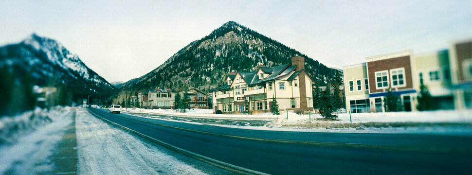 Panoramic view of Main street of Frisco, Colorado
