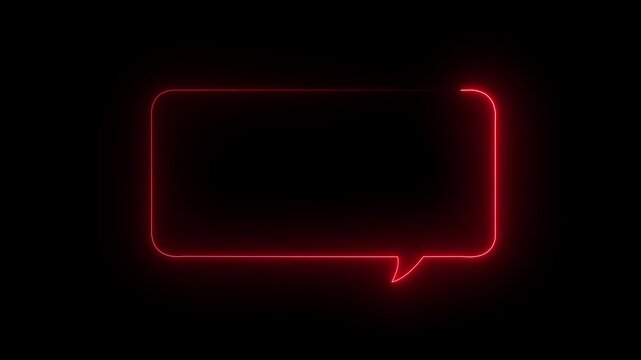 Seamless loop animated speech bubble with two tone neon color 4K video motion graphic isolated on black background.