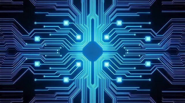 Blue glowing circuit board design