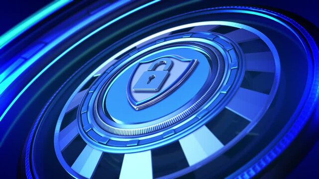 Cyber protection, computer security Hud safety in internet. Privacy in cyberspace safety security digital cyberspace. Electronic virtual firewall. protection system hacking threats cyber attacks. 3D