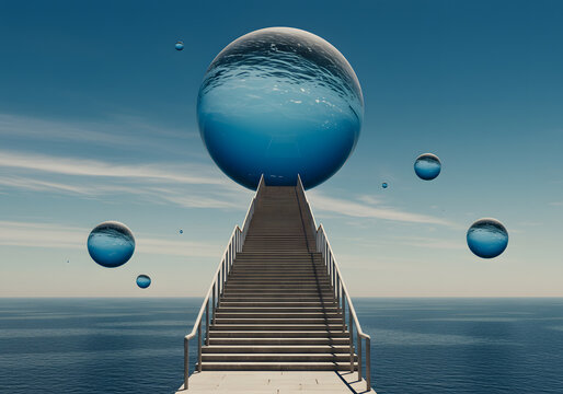 Stairway to water sphere