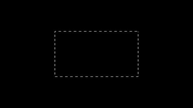 rectangle animation with dashes on transparent background. rectangle with dashes animation. smooth rectangle video with alpha channel in 4k video animation