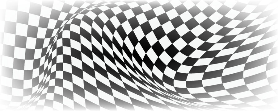 Black and white checker pattern vector illustration. Chess board. Abstract checkered checkerboard for game. Grid geometric square shape. Race flag. Retro mosaic checkerboard psychedelic pattern.