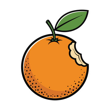 Bite mark orange icon, bitten citrus fruit, vector illustration, food symbol