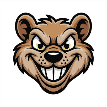 Professional Gopher Mascot Logo for Gaming and Sports,

Vector Illustration of a Grinning Beaver Character.