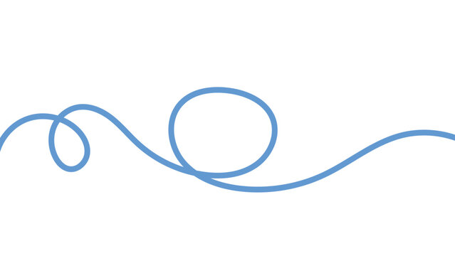 blue swirling line. simple abstract curved line and fluid motion element for minimalist design and flow concept.