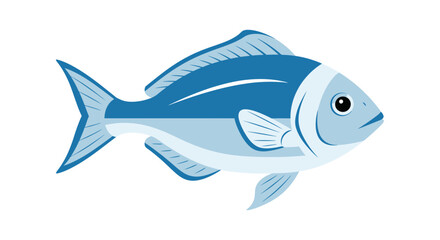 Fototapeta premium Blue Fish Side View Illustration 1.