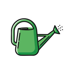 Obraz premium A simple green watering can icon for gardening.