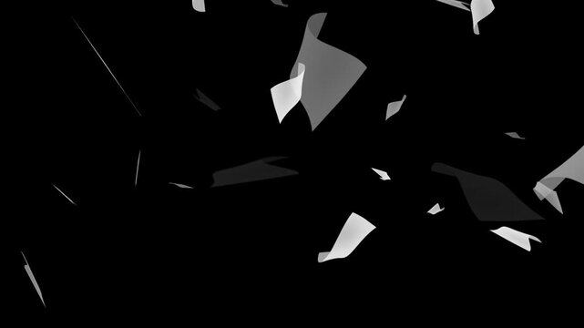 White paper falling from above overlay, black background, Flying White Paper in the Wind With Luma Matte,
Pages falling white paper book literature business school 4k