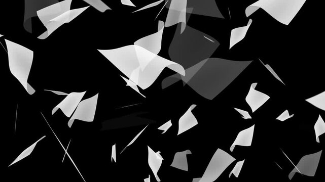 White paper falling from above overlay, black background, Flying White Paper in the Wind With Luma Matte,
Pages falling white paper book literature business school 4k