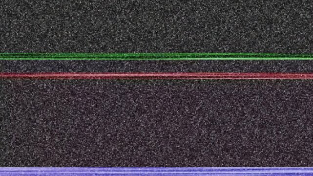 abstract tv screen no signal and tv snow with white noise concept with red green line and glitch effect, animated bad analog tv static signal noise background. 
