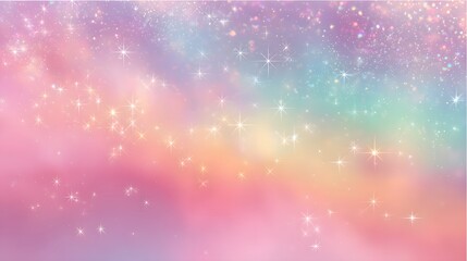 Unicorn colorful background, rainbow pattern, glitter vector texture, pastel fantase design, universe holographic style.  © Yijia