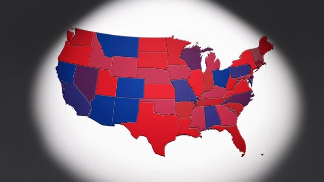 US Map Electoral College Results Red Blue State Distribution