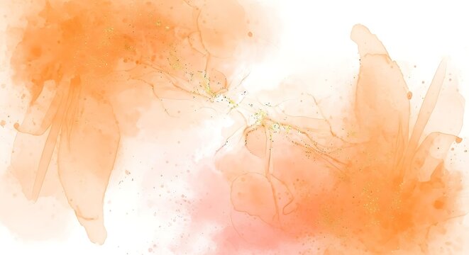 Soft orange watercolor background with blended peach and pink hues