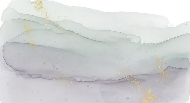 Blurry white and green watercolor texture on white background