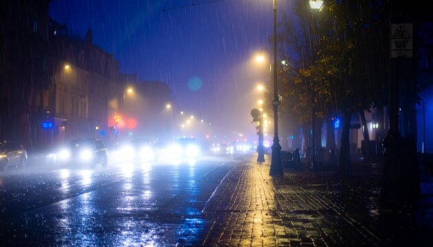 雨夜 街灯 傘 シルエット 質感 陰影 輪郭 帰路 核心 境界 均衡 存在 静謐 刹那 永遠 郷愁 叙情 反射 憧憬 芳醇
