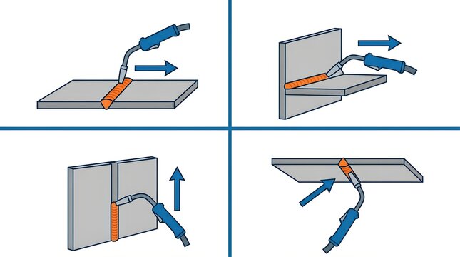Welding Positions Technical Diagram - 1G 2G 3G 4G
