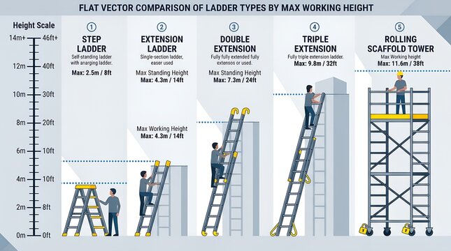 Ladder Types by Height Capacity Chart